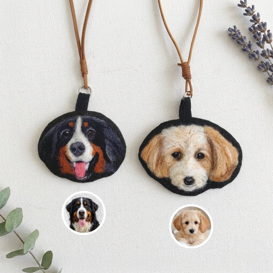 Custom Needle Felted Pet Portrait Keychain