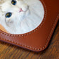 Custom Hand-Carved Leather Card Holder – Personalized Pet Portrait
