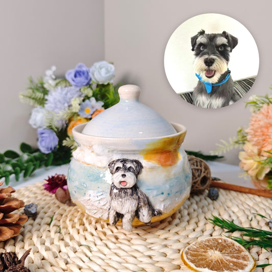 🌊 Custom Pet Photo Urn – Handcrafted Ceramic Memorial (12oz)
