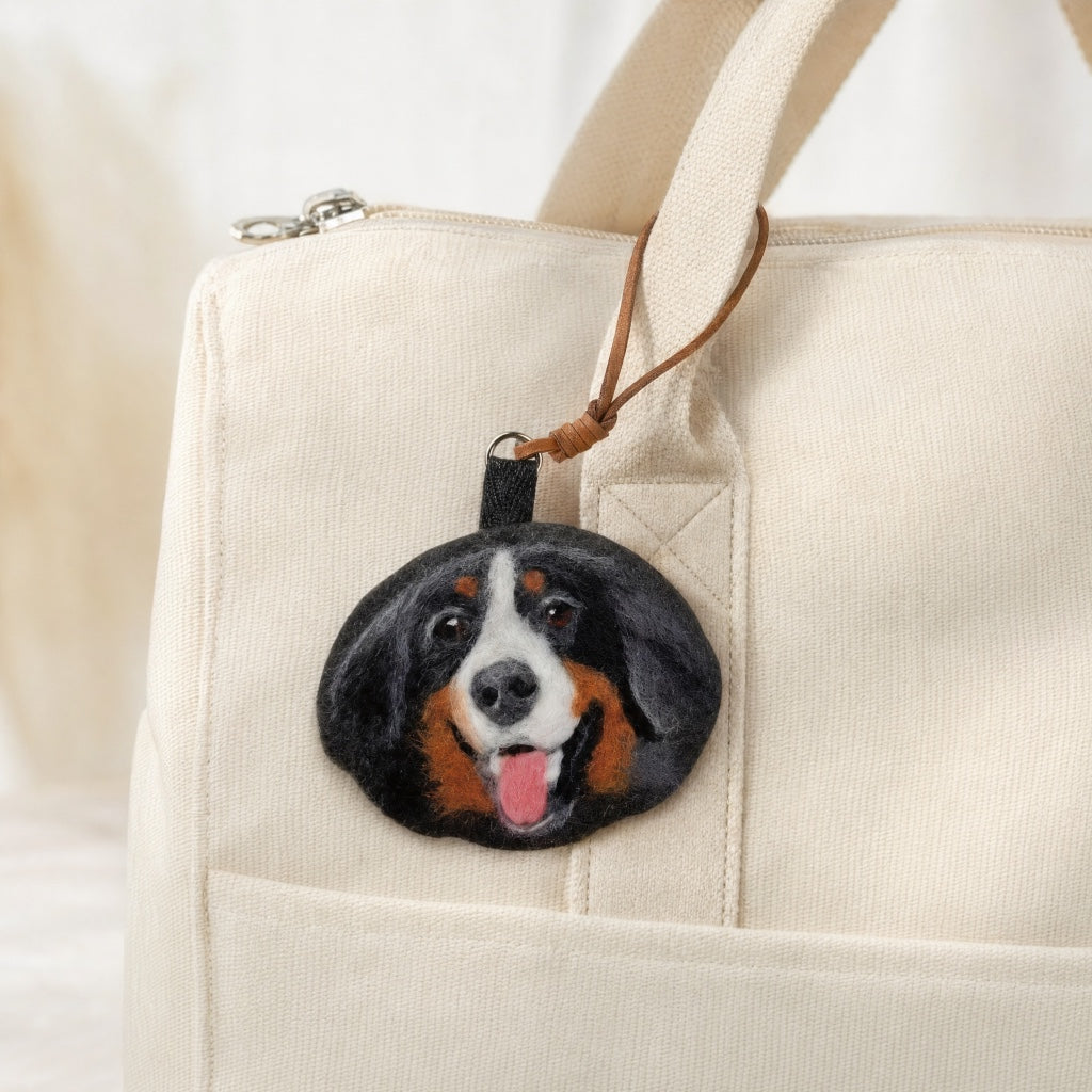 Custom Needle Felted Pet Portrait Keychain