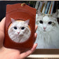 Custom Hand-Carved Leather Card Holder – Personalized Pet Portrait